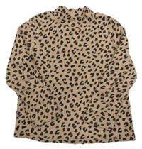 Hnědo-černé leopardí triko H&M