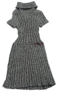 Šedé melírované svetrové šaty s rolákem C&A