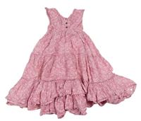 Růžové třpytivé šaty se srdíčky Next