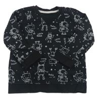 Černá mikina s roboty George