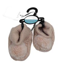 Nové - Růžové pletené capáčky s 3D bambulemi Tu
