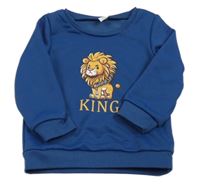 Tmavomodrá mikina s lvíčkem Shein