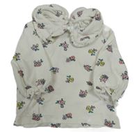 Bílé květované triko s límečkem Matalan