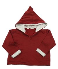 Vínová mikina s kapucí s bambulí H&M