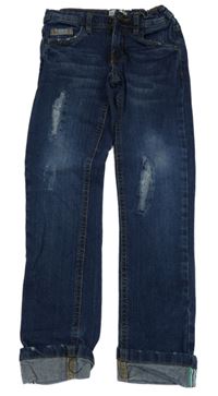 Tmavomodré prošoupané skinny rifle Alive