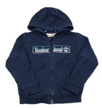 Tmavomodrá propínací mikina s logem a kapucí Timberland