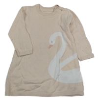 Světlerůžové svetrové šaty s labutí Mothercare