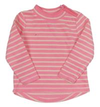 Neonově růžovo-bílá pruhovaná fleecová mikina C&A