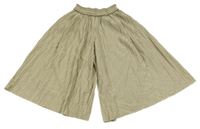Béžovo-zlaté třpytivé plisované culottes kalhoty C&A