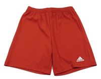Červené sportovní kraťasy s logem Adidas