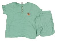 2set - Tyrkysové mušelínové tričko s krabem + kraťasy Kiki&Koko