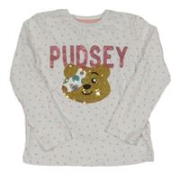 Bílo-růžové puntíkaté triko s Pudsleym George