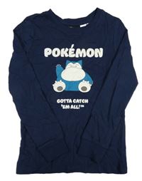 Tmavomodré triko s pokémonem H&M