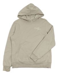 Béžová mikina s nápisem a kapucí H&M