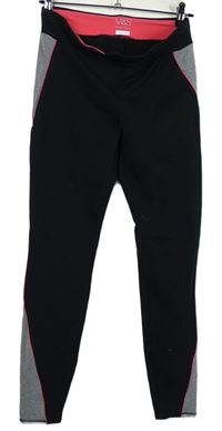 Dámské černo-šedo-růžové sportovní legíny M&S