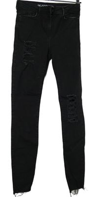 Dámské černé skinny rifle s prošoupáním Next 