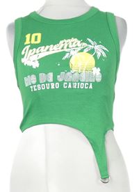 Dámský zelený crop top s nápisem 
