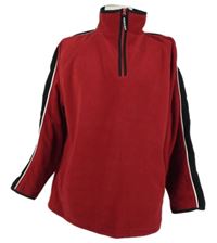 Pánská červeno-černá fleecová mikina s pruhy Active 