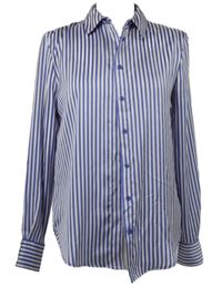 Dámská modro-bílá pruhovaná saténová halenka C&A