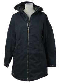 Dámský tmavomodrý vzorovaný flaušový kabát s kapucí Killtec 