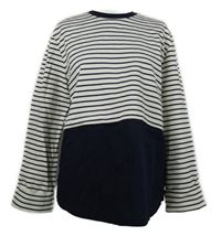 Dámská tmavomodro-bílá pruhovaná mikinová tunika Gallery 