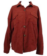 Dámská červená manšestrová košilová bunda Shein 