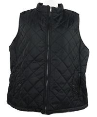 Dámská černá prošívaná šusťáková zateplená vesta 