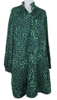 Dámské černo-zelené vzorované těhotenské šaty New Look