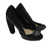 Dámské černé třpytivé lodičky s otevřenou špičkou na podpatku Red Herring vel. 40