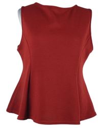 Dámská karmínová žebrovaná peplum halenka Atmosphere 