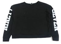 Černá crop mikina s nápisem New Look