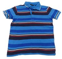 Modro-barevné pruhované polo tričko George