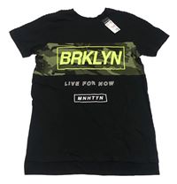 Černo-army tričko s nápisem Primark
