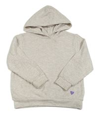 Béžový žebrovaná úpletová mikina s kapucí H&M