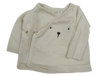 Světlebéžový propínací svetr s medvědem M&S