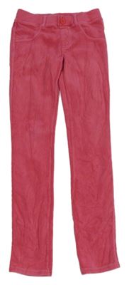 Růžové žebrované sametové tregíny Benetton