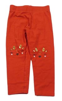 Červené legíny se soby Nutmeg