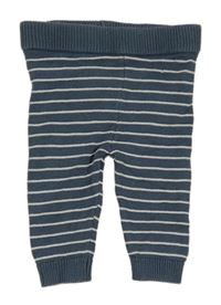 Tmavomodro-bílé pruhované pletené kalhotyF&F