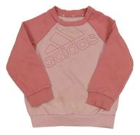 Růžová mikina s logem Adidas