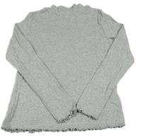 Světlešedé žebrované triko Pocopiano