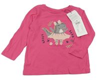 Nové - Neonově růžové triko s obrázkem Name it