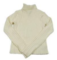 Smetanový žebrovaný svetr s rolákem Zara