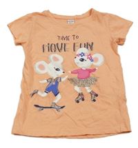 Meruňkové tričko s myškami Dopodopo