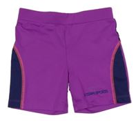 Fialovo-tmavomodré sportovní elastické kraťasy C&A