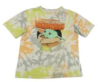 Bílo-zeleno-šedé batikované tričko Star Wars H&M