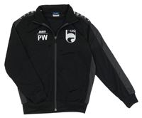 Černo-šedá propínací sportovní funkční sportovní mikina JAKO