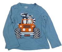 Modré triko se zvířátky v autě C&A