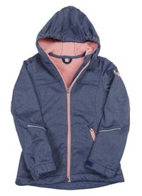 Modro-růžová softshellová bunda s kapucí Active TOuch Kids