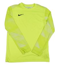 Neonově žluto-zeleno-bílé funkční triko Nike