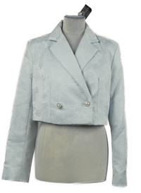 Nové - Dámské světlemodré sakové bolerko s květy New Look